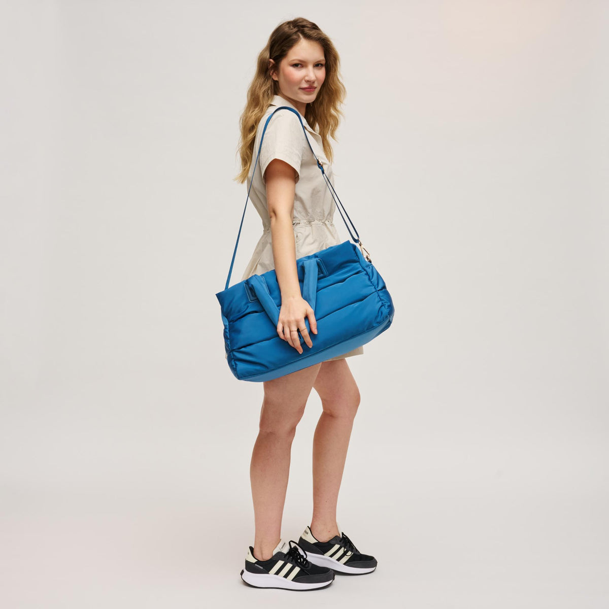 Woman wearing Denim Urban Expressions Mia Tote 840504204289 View 4 | Denim