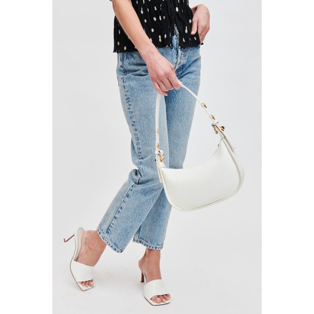 Woman wearing White Urban Expressions Rhoda Shoulder Bag 840611118530 View 3 | White