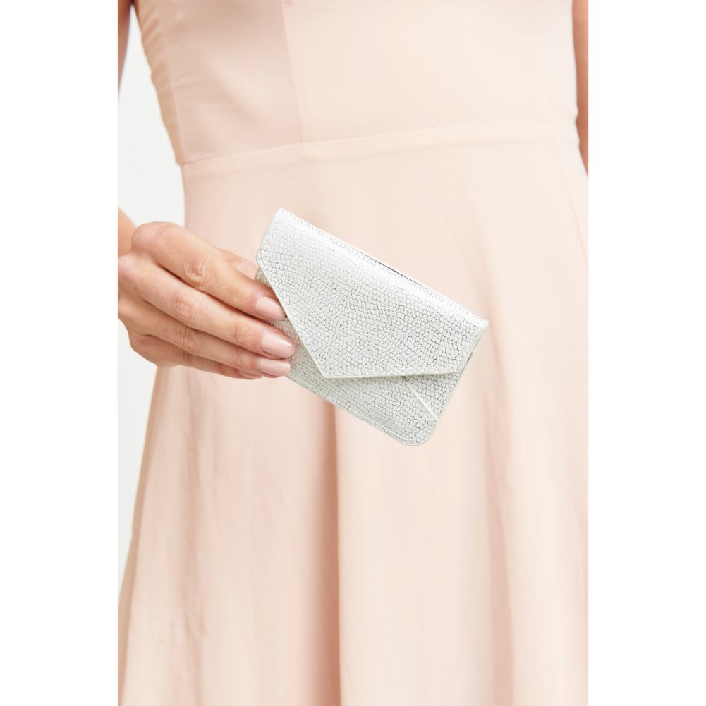 Woman wearing White Urban Expressions Fifi Exotic Card Holder NA-840611124296 View 3 | White
