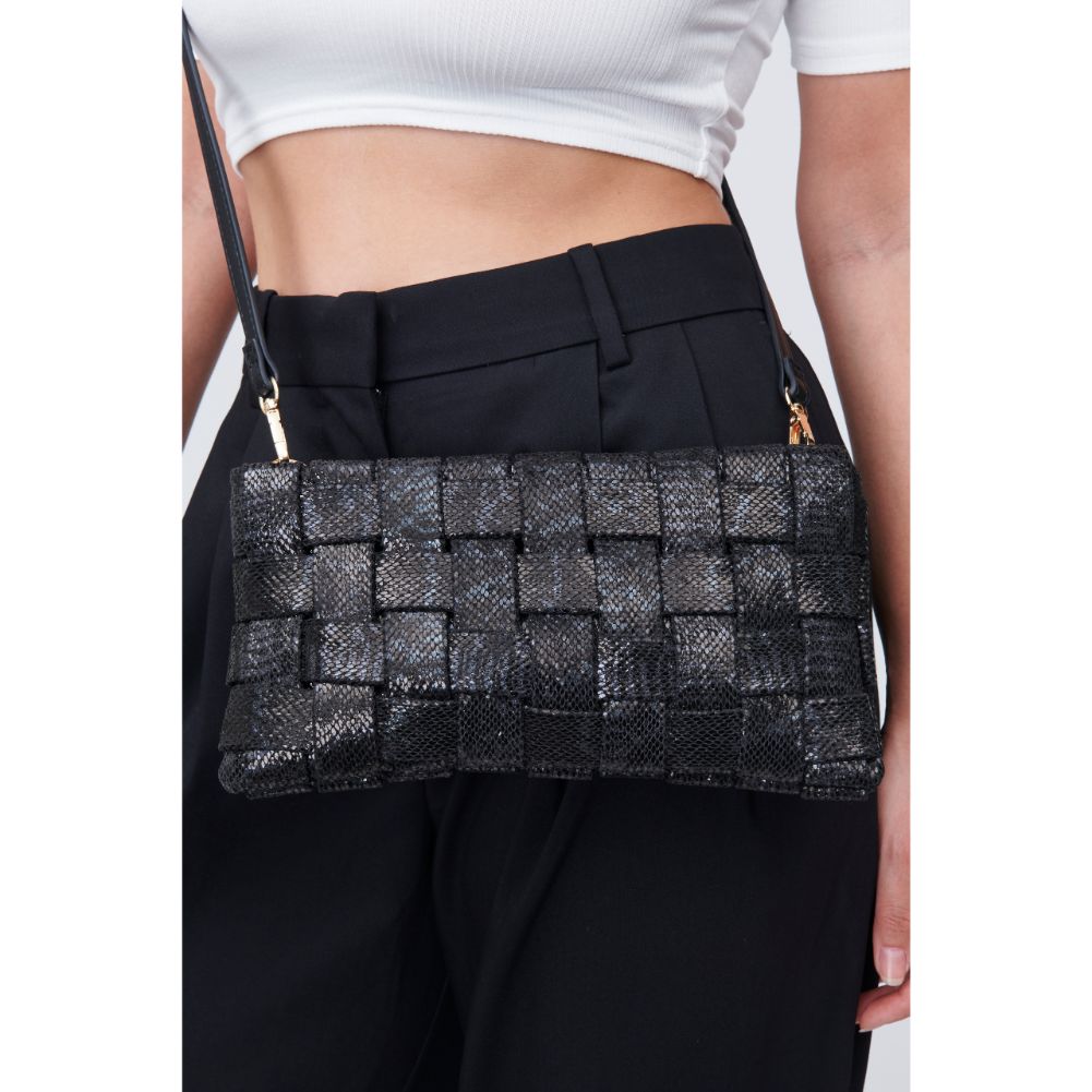 Woman wearing Black Urban Expressions Malika Clutch 818209010436 View 1 | Black