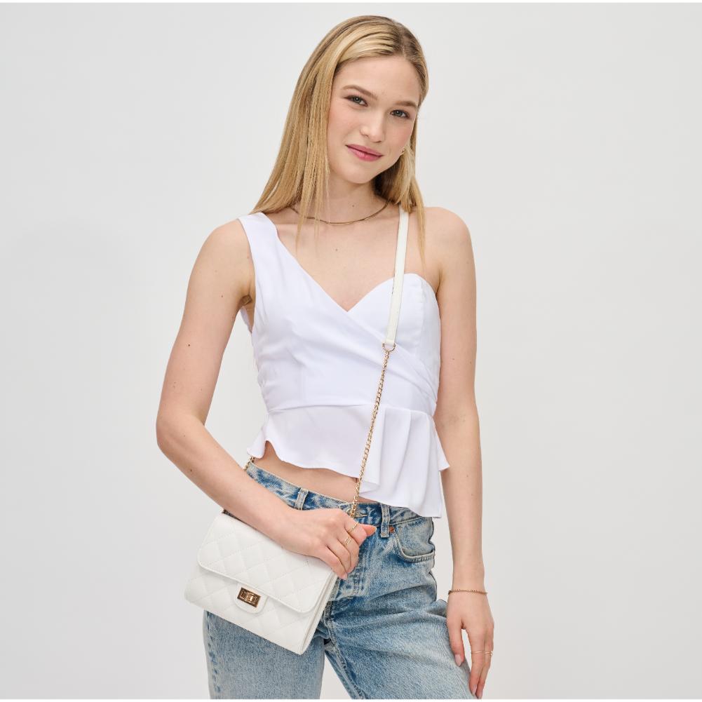 Woman wearing White Urban Expressions Winona Crossbody 840611131126 View 1 | White
