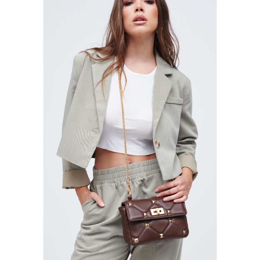 Woman wearing Chocolate Urban Expressions Aiza Crossbody 818209010566 View 1 | Chocolate