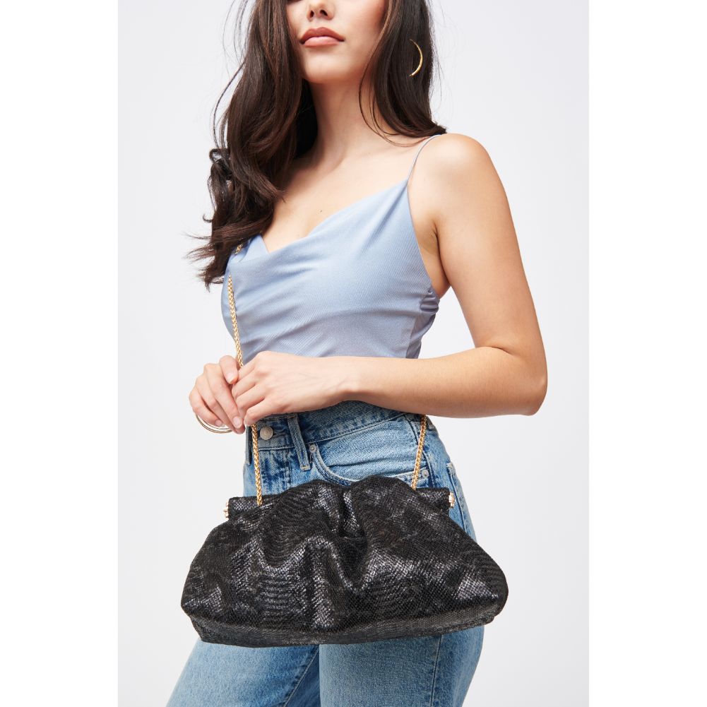 Woman wearing Black Urban Expressions Keri Clutch 840611185273 View 1 | Black