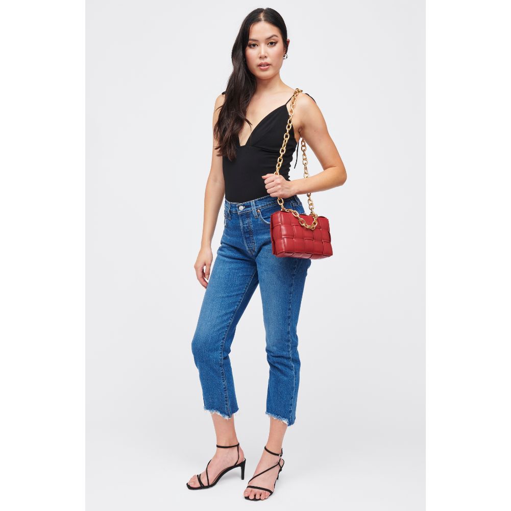Woman wearing Merlot Urban Expressions Ines Crossbody 840611185488 View 3 | Merlot
