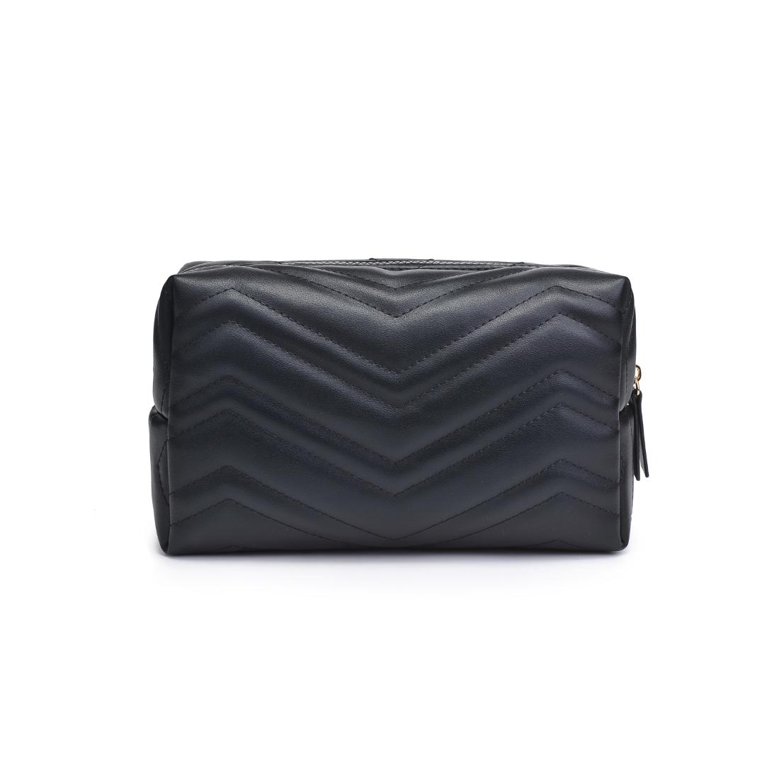 Urban Essentials Chic Stitch Cosmetic & Travel Organizer Pouch 840611197160 View 7 | Black