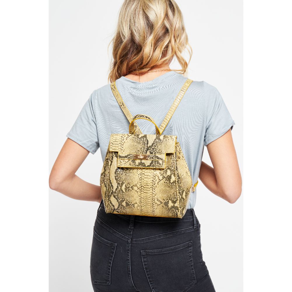 Woman wearing Mustard Urban Expressions Turner Backpack 840611177025 View 1 | Mustard