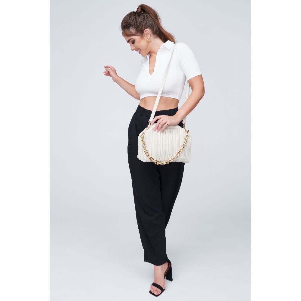 Woman wearing Oatmilk Urban Expressions Rylee Crossbody 818209011952 View 3 | Oatmilk