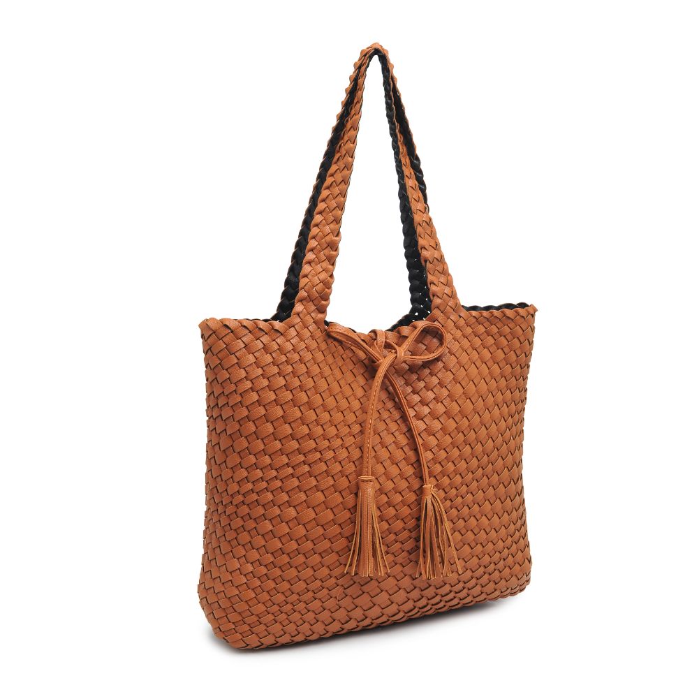 Product Image of Urban Expressions Wilhelmina Tote 840611106636 View 6 | Tan Black