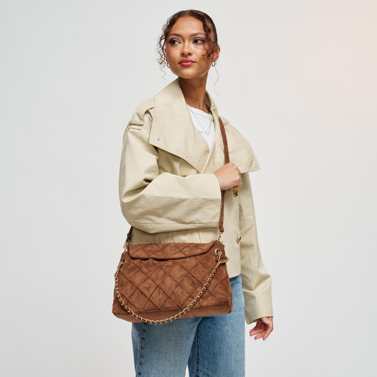 Woman wearing Black Urban Expressions Crew Hobo 840504213717 View 1 | Black