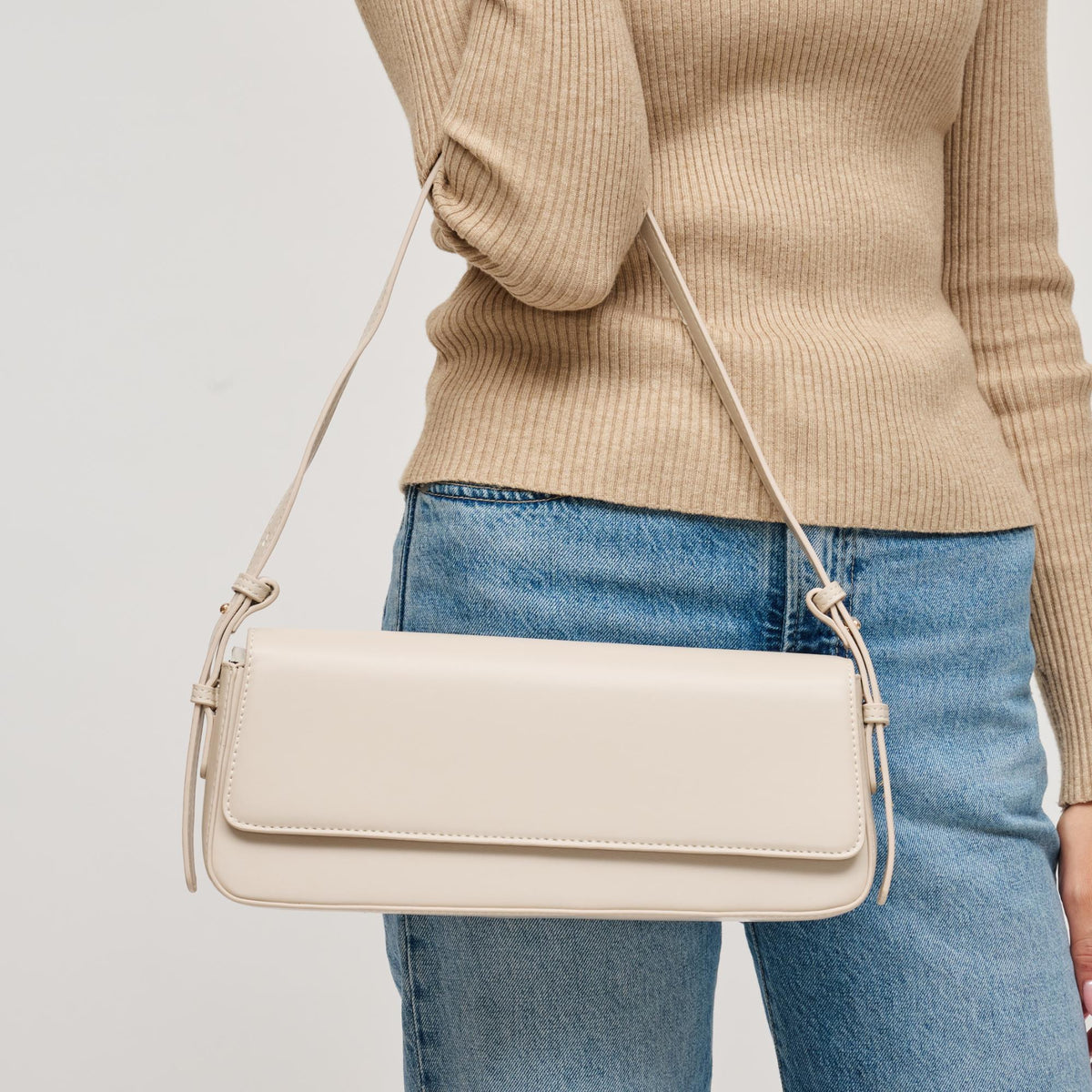 Woman wearing Oatmilk Urban Expressions Sorella Shoulder Bag 840611199362 View 1 | Oatmilk
