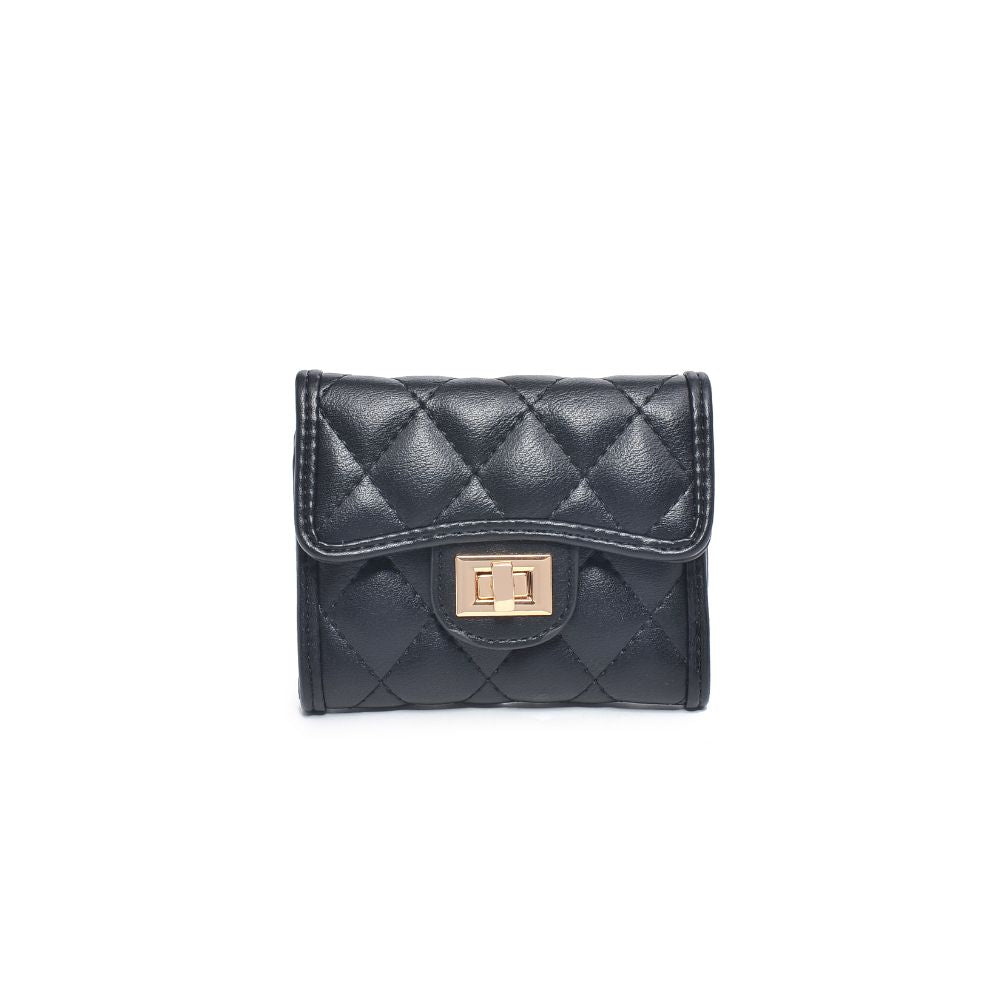 Woman wearing Black Urban Expressions Shantel - Quilted Wallet 840611104731 View 5 | Black