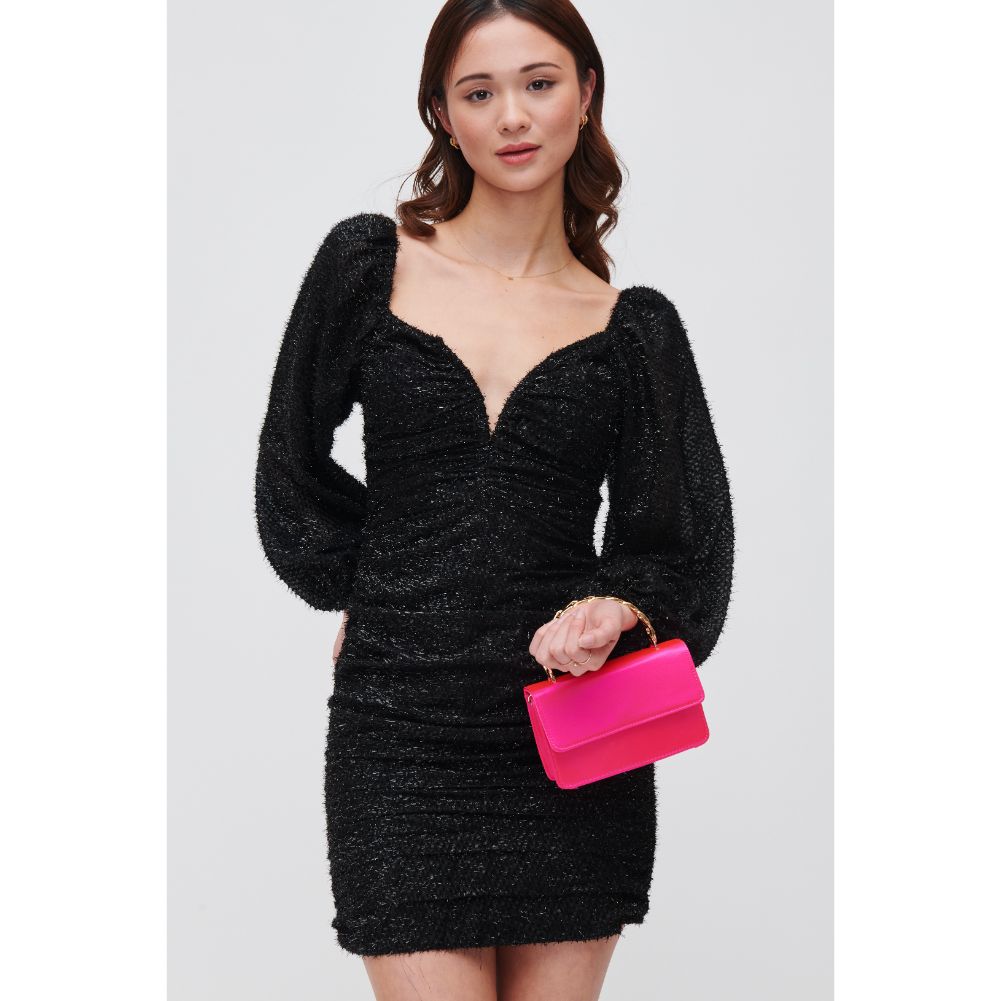 Woman wearing Hot Pink Urban Expressions Zuelia Evening Bag 840611109071 View 1 | Hot Pink