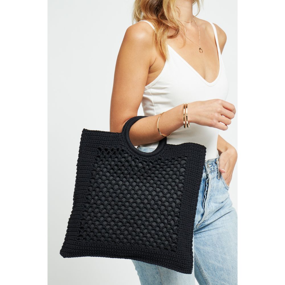 Woman wearing Black Urban Expressions Bermuda Tote 840611181701 View 1 | Black