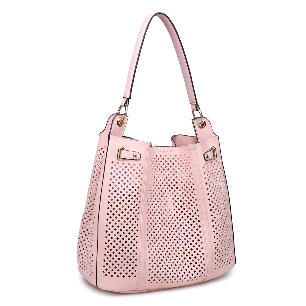 Woman wearing Pink Urban Expressions Darby Hobo NA-840611143402 View 6 | Pink