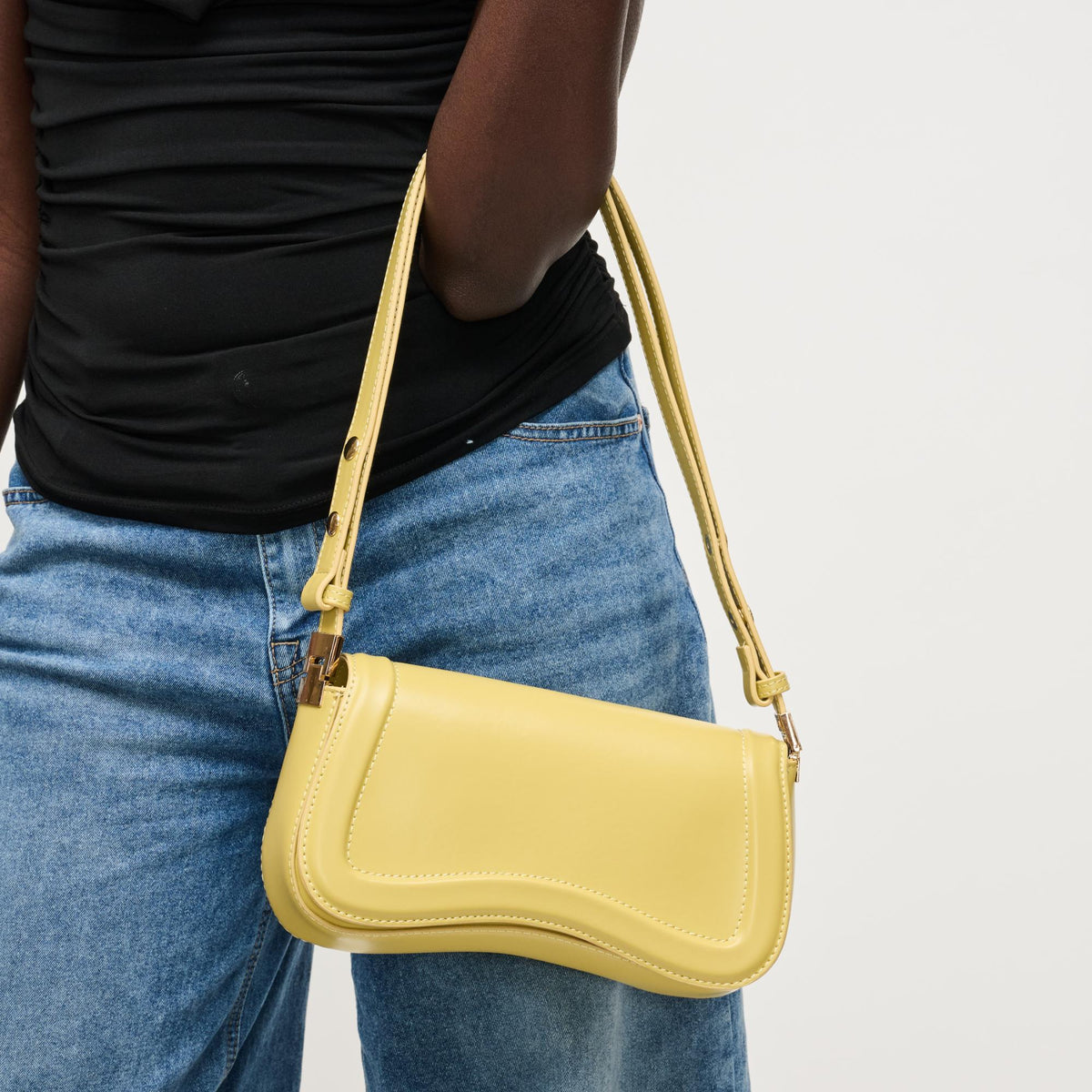 Woman wearing Chartreuse Urban Expressions Max Shoulder Bag 840504208454 View 1 | Chartreuse