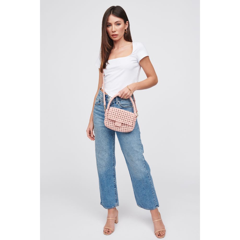 Woman wearing Rose Urban Expressions Imelda Baguette 818209015332 View 3 | Rose