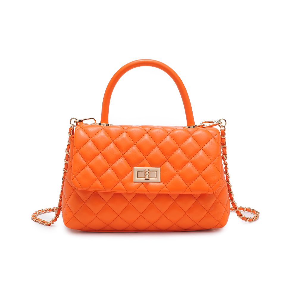 Woman wearing Tangerine Urban Expressions Cordelia - Quilted Crossbody 840611106346 View 5 | Tangerine