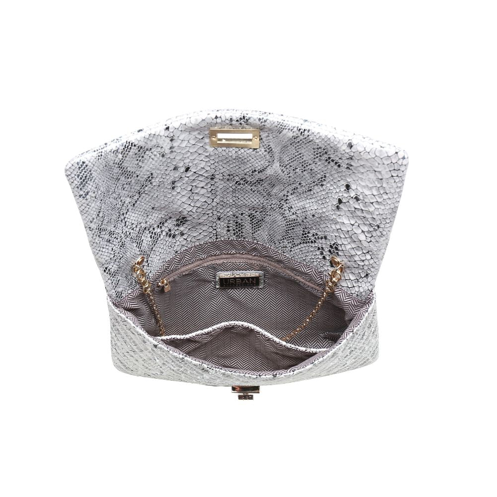 Product Image of Urban Expressions Victoria Snake Clutch NA-840611163714 View 4 | Silver