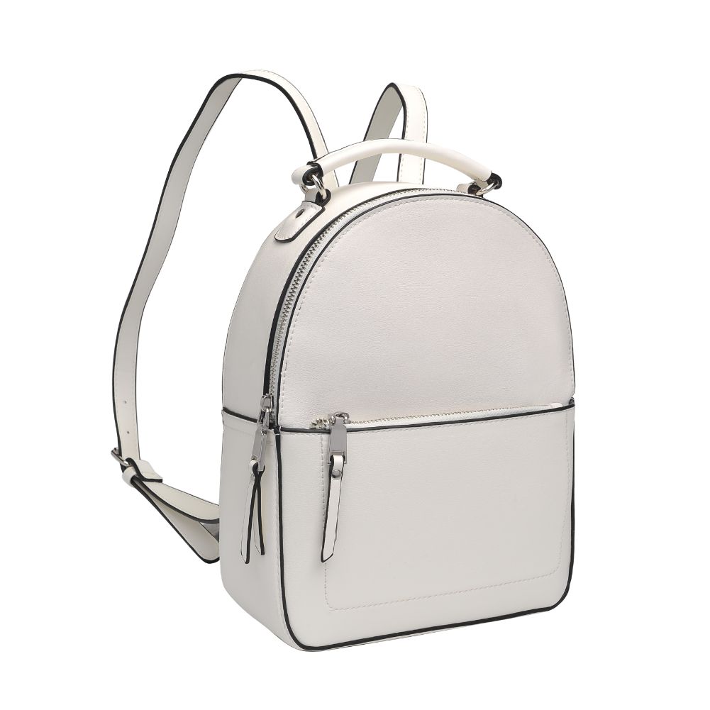 Woman wearing White Urban Expressions Kimberly Backpack 840611183118 View 6 | White