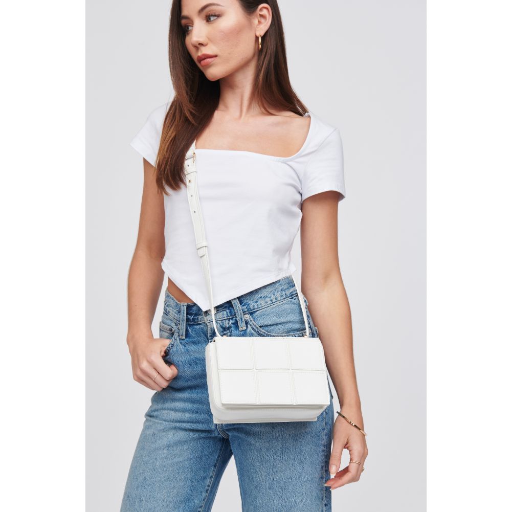 Woman wearing White Urban Expressions Amanda Crossbody 818209016063 View 2 | White