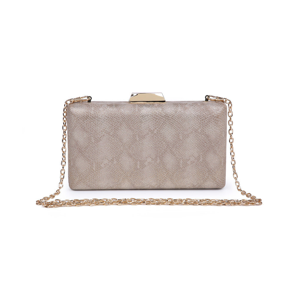 Product Image of Urban Expressions Flora Metallic Snake Evening Bag NA-840611157027 View 3 | Gold