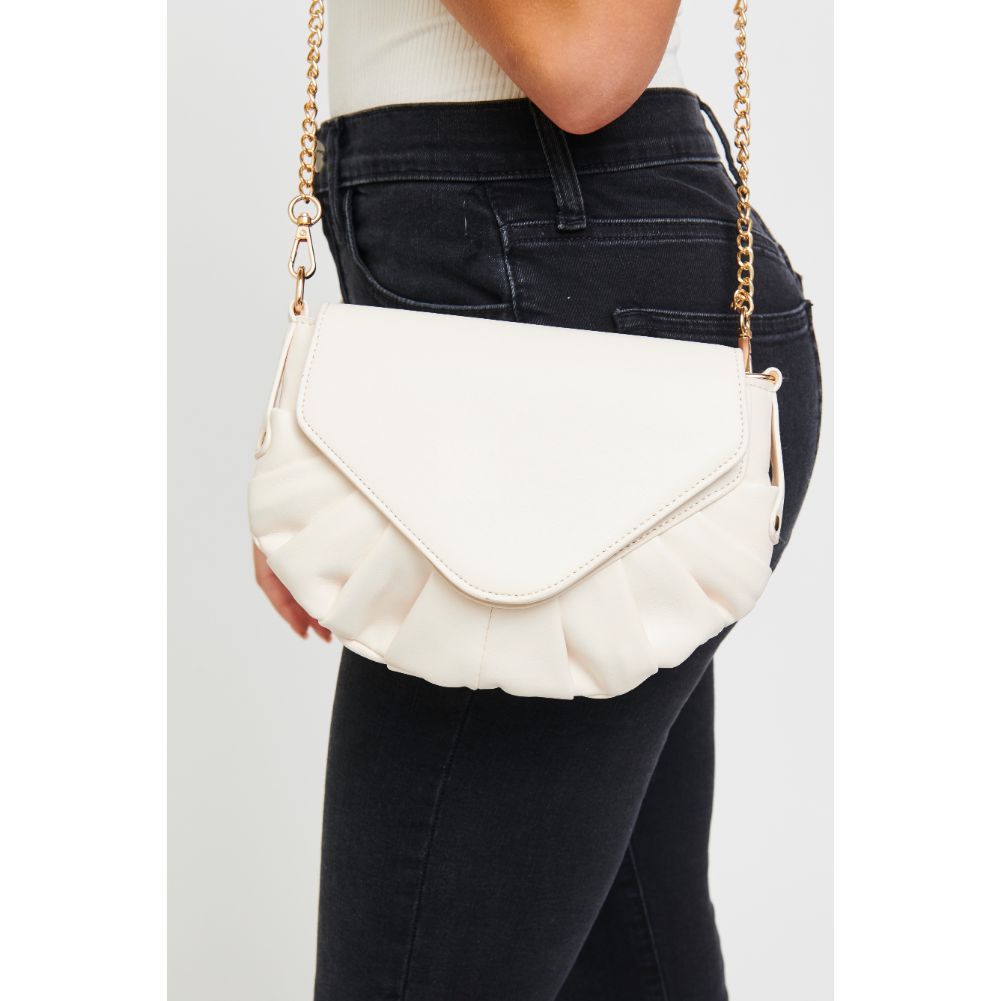 Woman wearing White Urban Expressions Gemma Crossbody 840611179494 View 2 | White