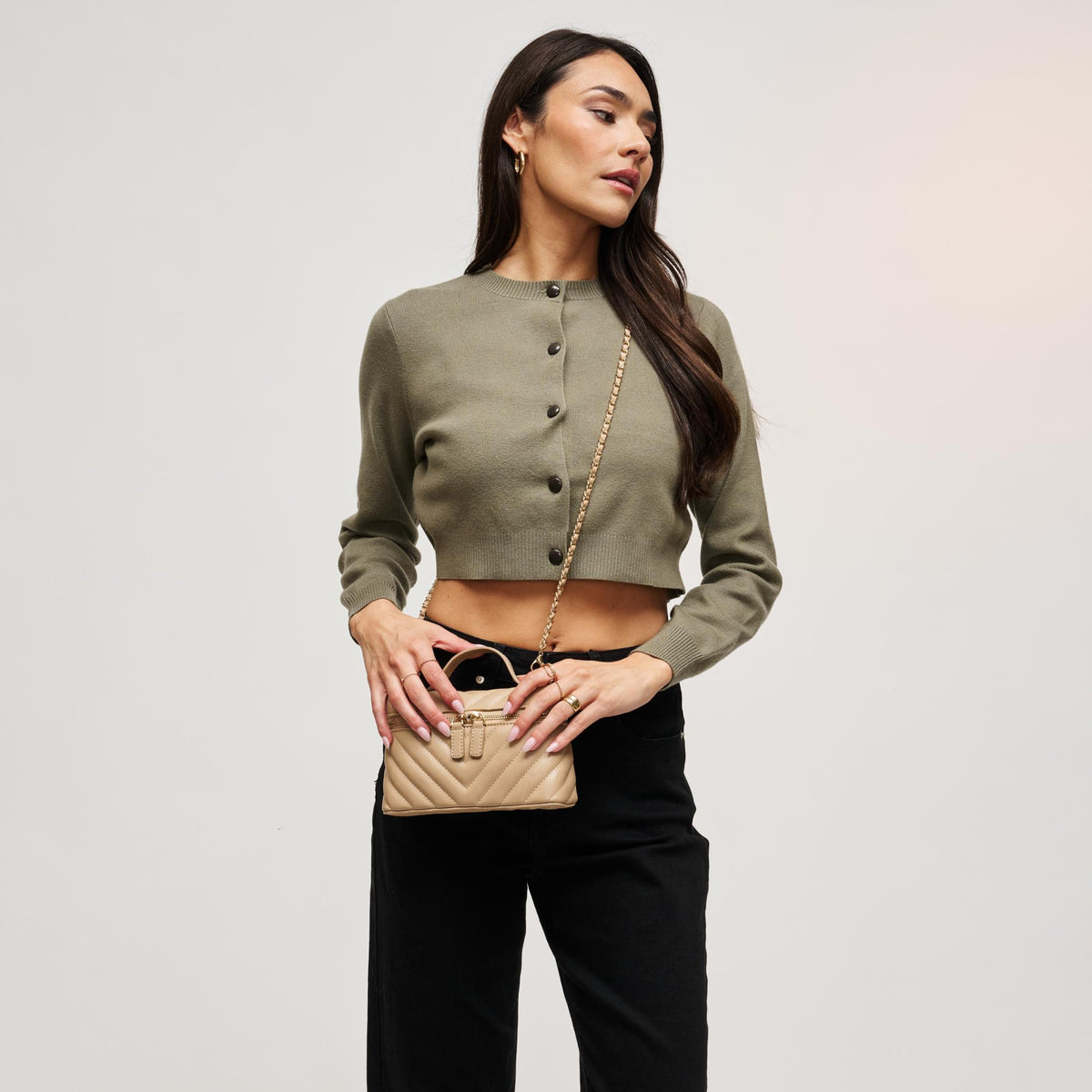 Woman wearing Natural Urban Expressions Sella Crossbody 840504214974 View 1 | Natural