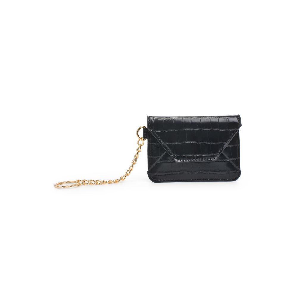 Woman wearing Black Urban Expressions Gia - Croco Card Holder 840611181794 View 5 | Black