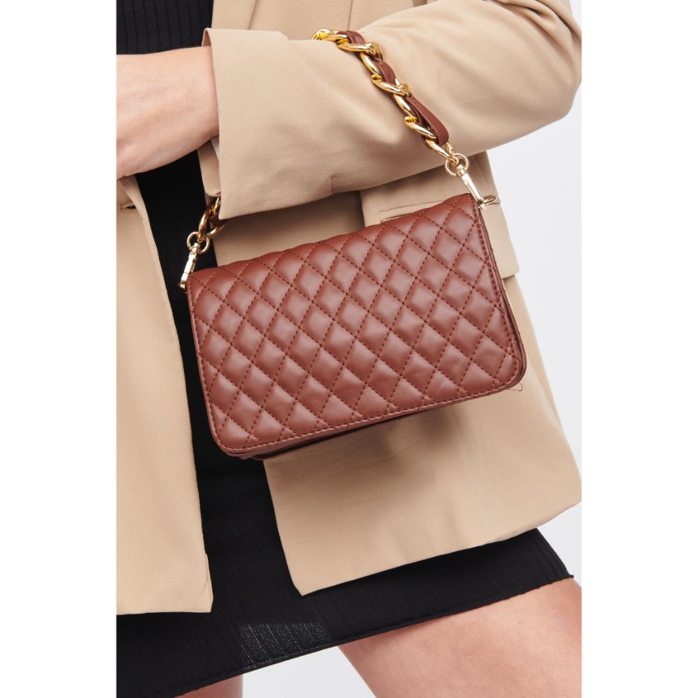 Woman wearing Chocolate Urban Expressions Karolina Crossbody 818209013437 View 4 | Chocolate