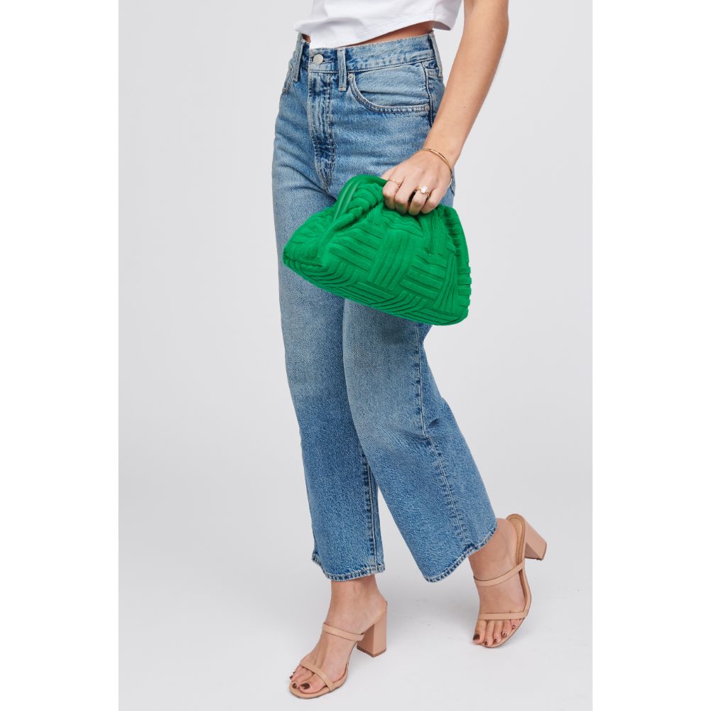 Woman wearing Kelly Green Urban Expressions Winnie Crossbody 840611100122 View 2 | Kelly Green