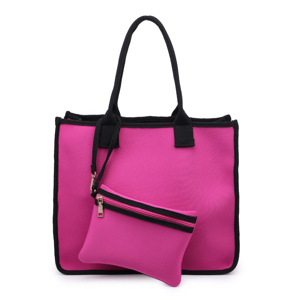 Woman wearing Magenta Urban Expressions Wade Tote 840611118172 View 5 | Magenta