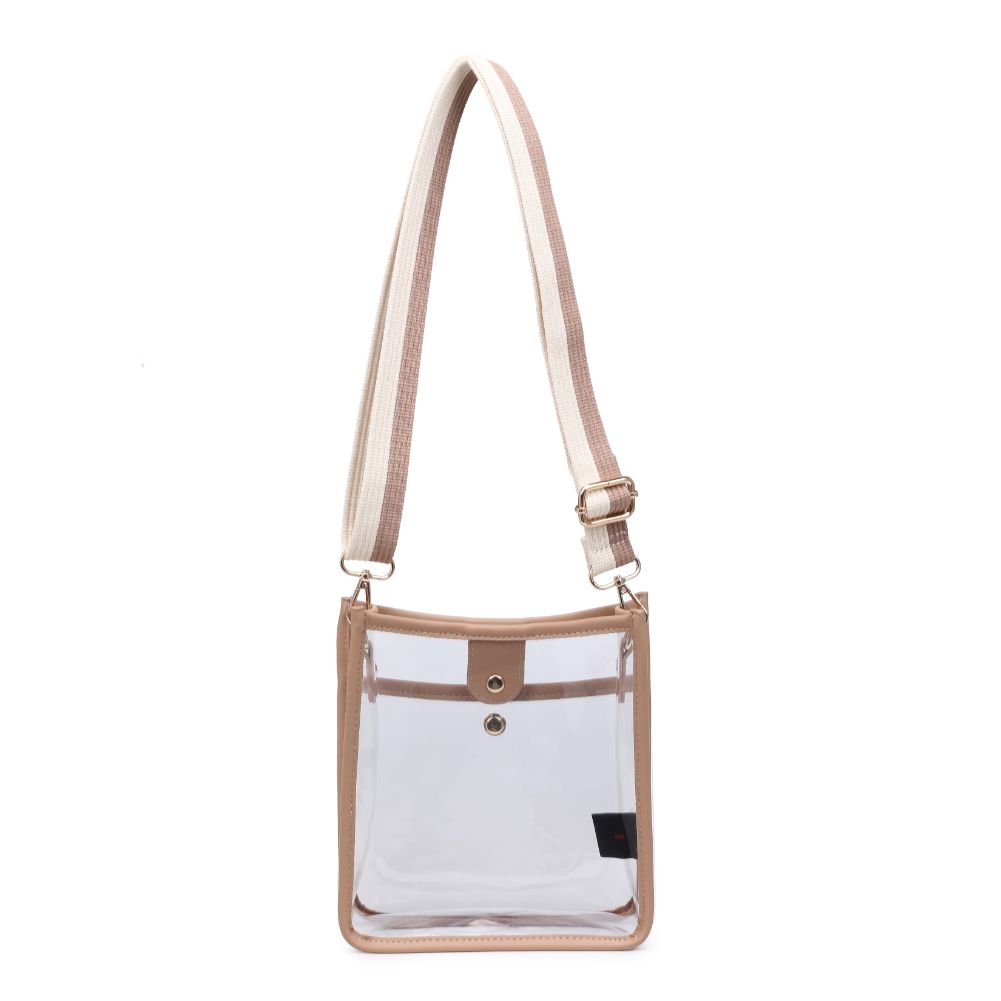 Woman wearing Nude Urban Expressions Beckham Crossbody 840611119988 View 7 | Nude