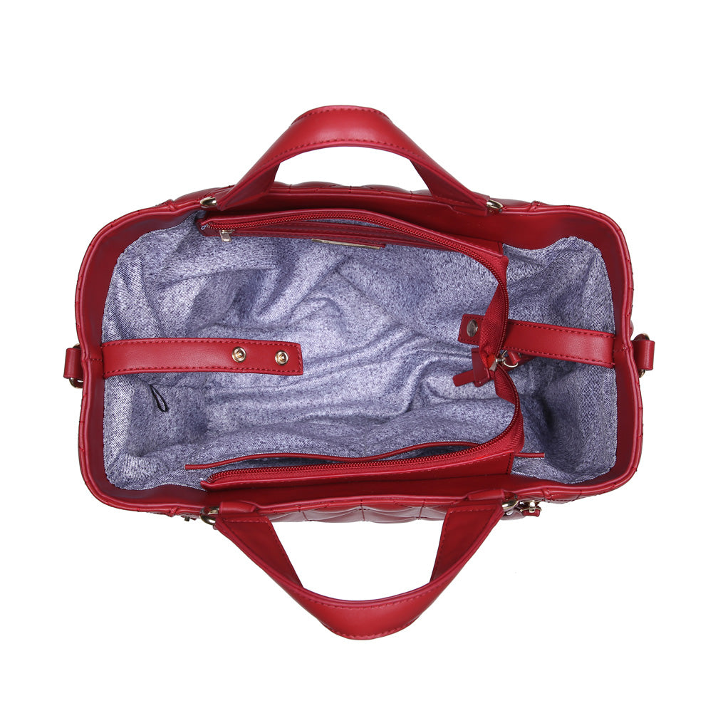 Woman wearing Red Urban Expressions Simone Satchel NA-840611149978 View 9 | Red