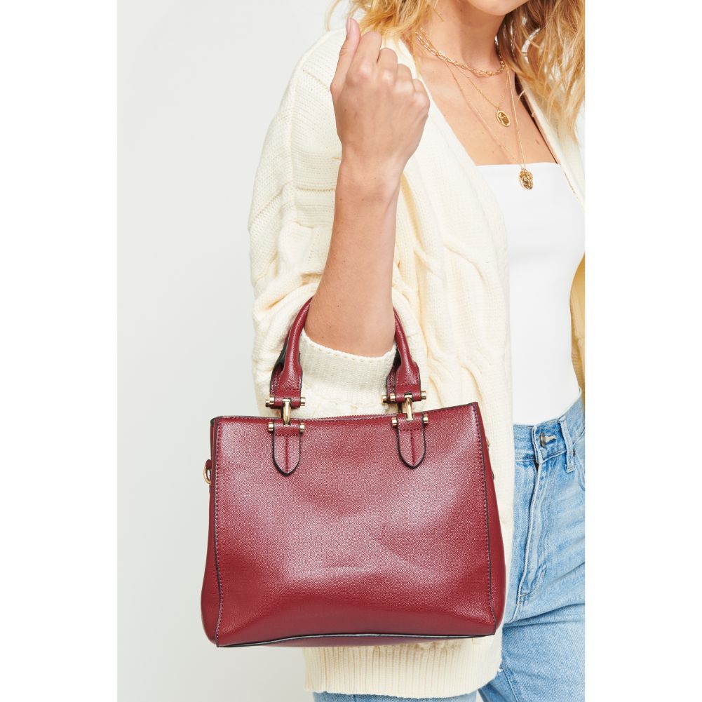 Woman wearing Burgundy Urban Expressions Nottingham Crossbody NA-840611153470 View 2 | Burgundy