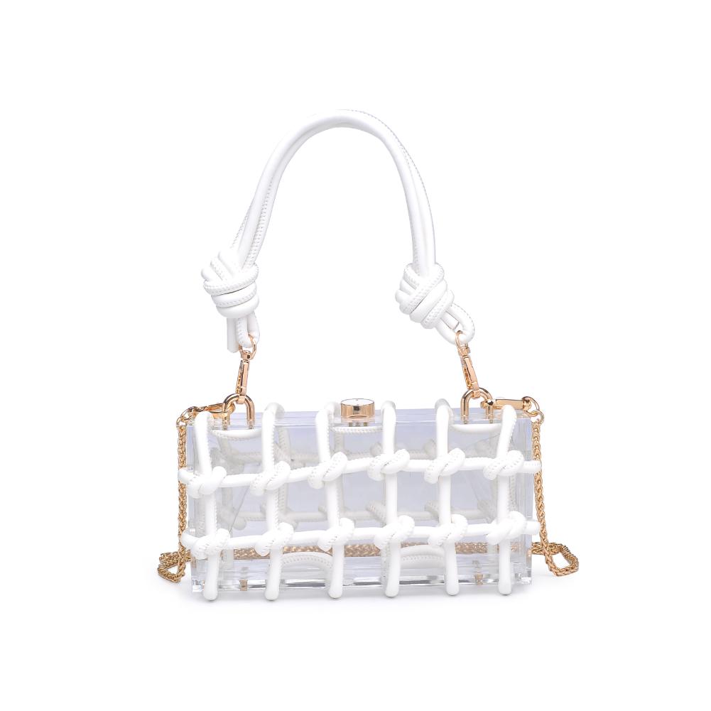 Woman wearing White Urban Expressions Mavis Evening Bag 840611191649 View 7 | White