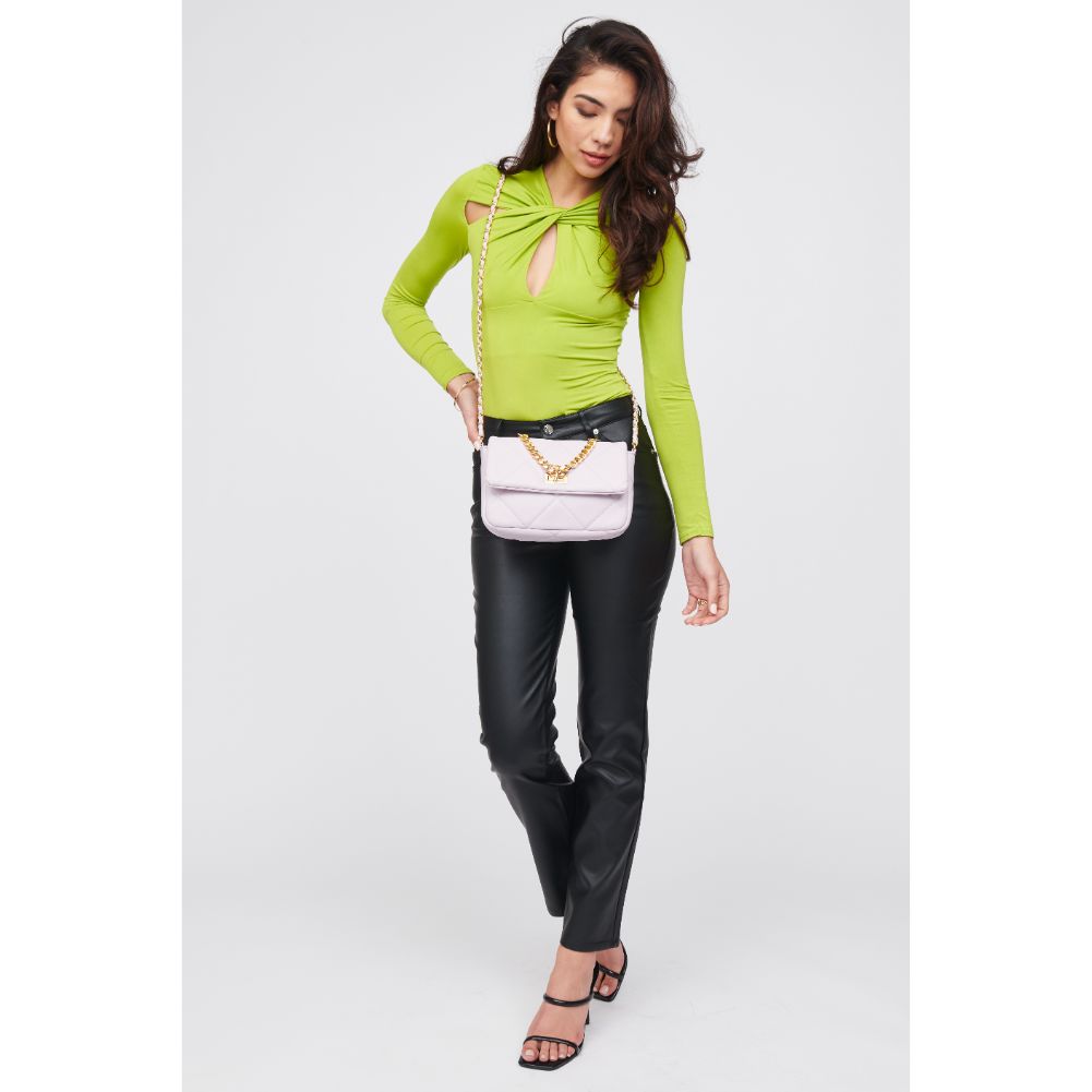 Woman wearing Lilac Urban Expressions Emily Crossbody 818209018272 View 3 | Lilac