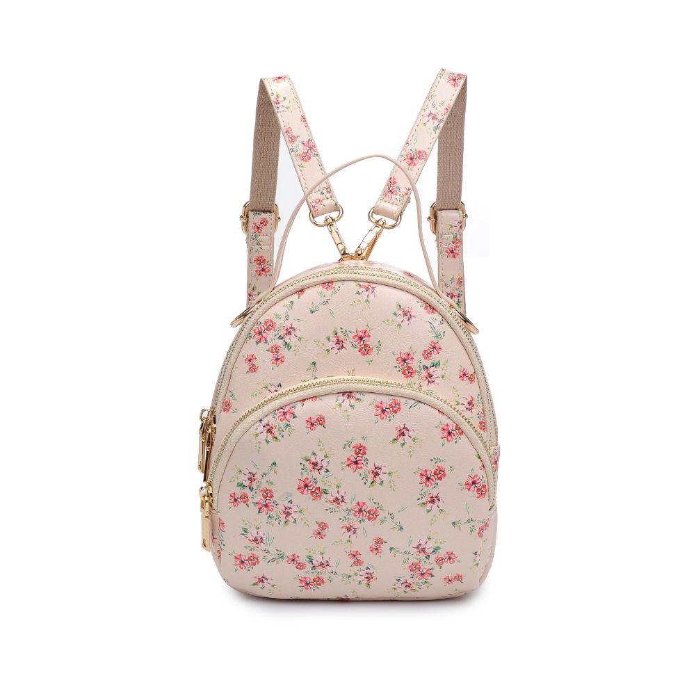 Urban Expressions Nichole Floral Backpack 840611181206 View 5 | Cream