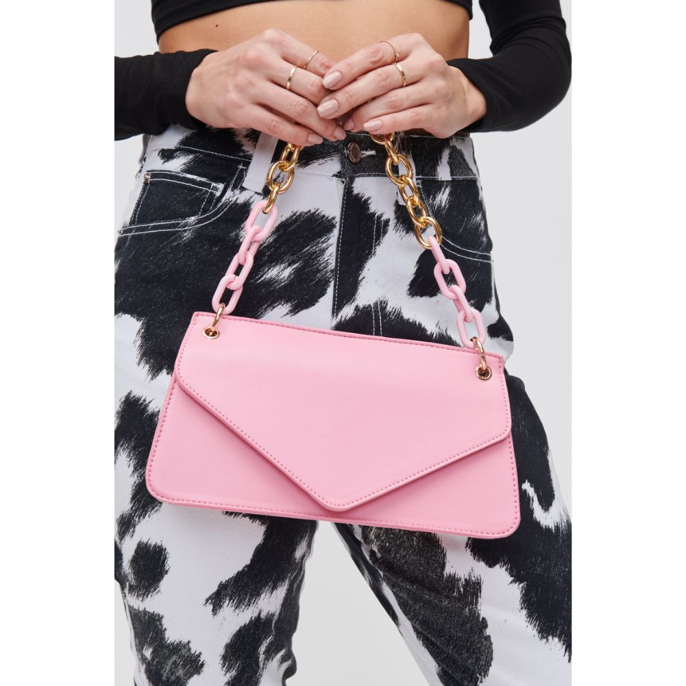 Woman wearing Bubblegum Urban Expressions Lisette Crossbody 840611118271 View 4 | Bubblegum