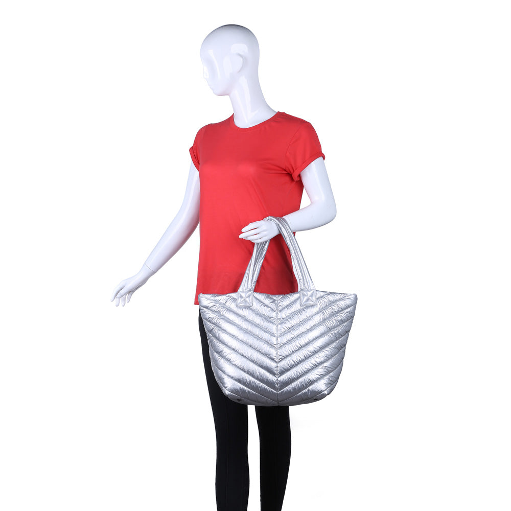 Product Image of Urban Expressions Kickoff Tote NA-840611162397 View 5 | Silver