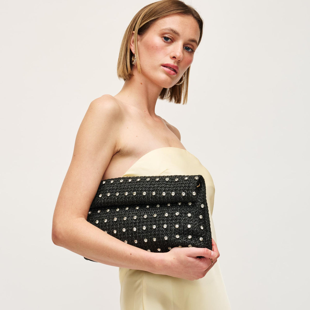 Woman wearing Black Urban Expressions Leila Clutch 840611160430 View 1 | Black
