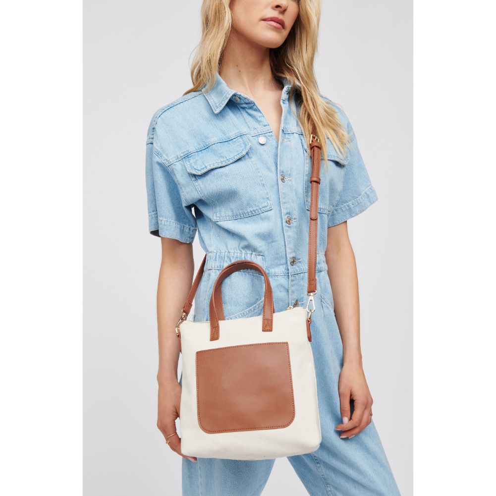 Woman wearing Ivory Urban Expressions Yolanda Mini Tote 840611101648 View 1 | Ivory