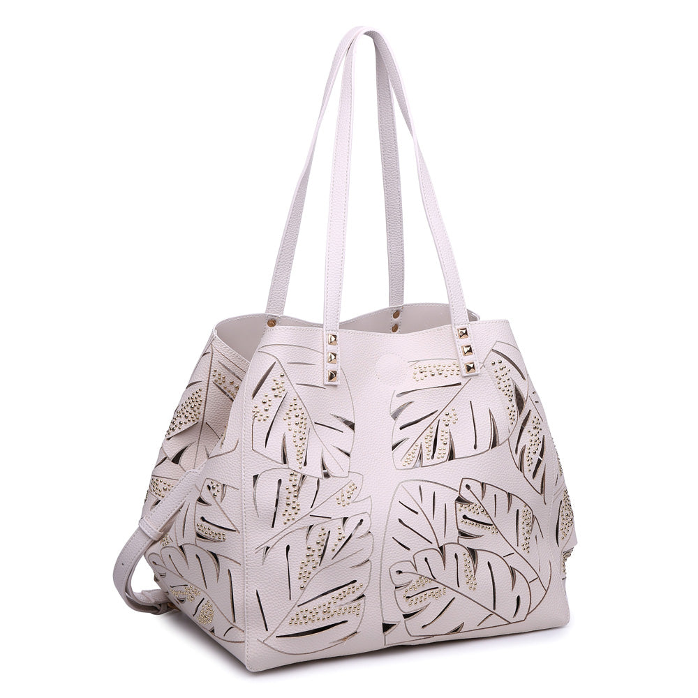 Woman wearing Cream Urban Expressions Aruba Tote NA-840611141644 View 6 | Cream