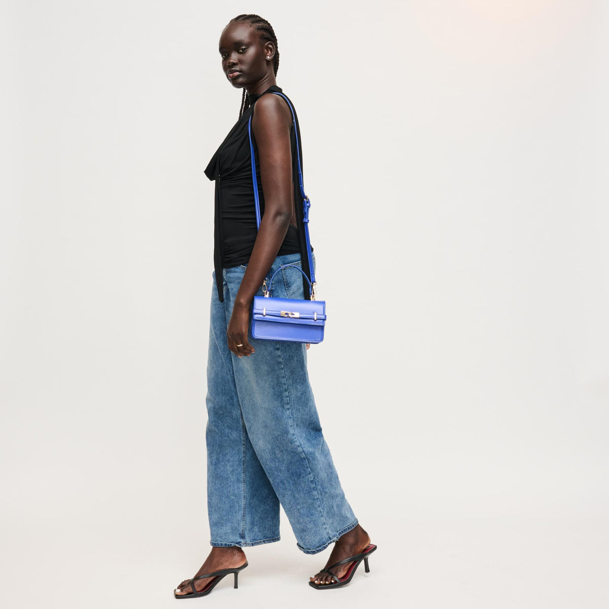 Woman wearing Electric Blue Urban Expressions Lily Crossbody 840504205828 View 2 | Electric Blue