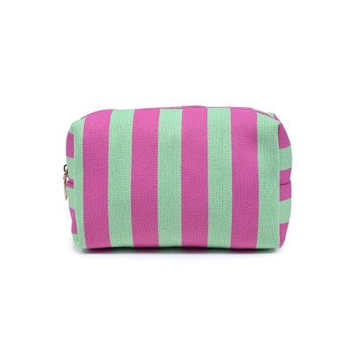 Product Image of Urban Expressions Essential Stripe Cosmetic & Travel Organizer Pouch 840504207433 View 1 | Mint Pink