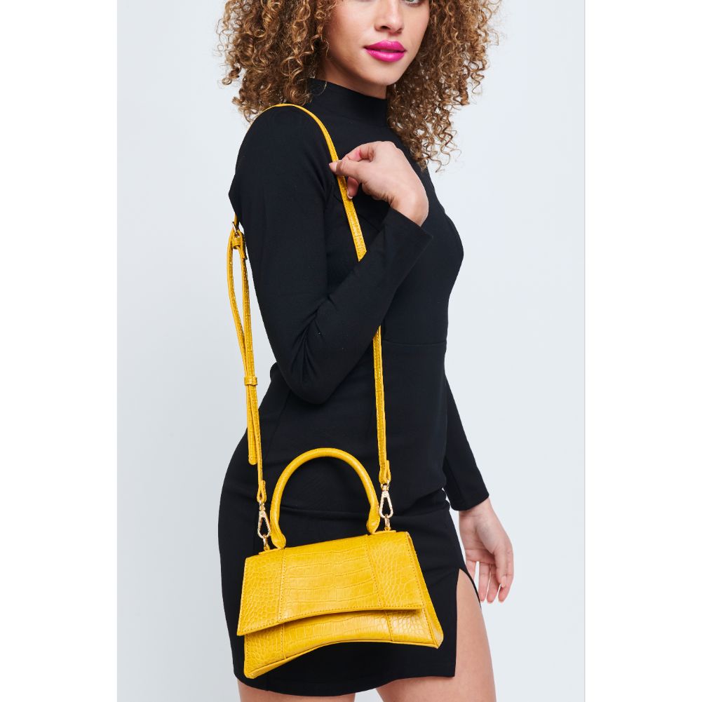 Woman wearing Mustard Urban Expressions Lucas Crossbody 840611181053 View 1 | Mustard