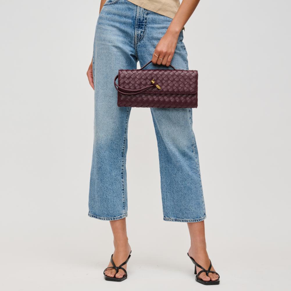 Woman wearing Wine Urban Expressions Ada Crossbody 840611137043 View 3 | Wine