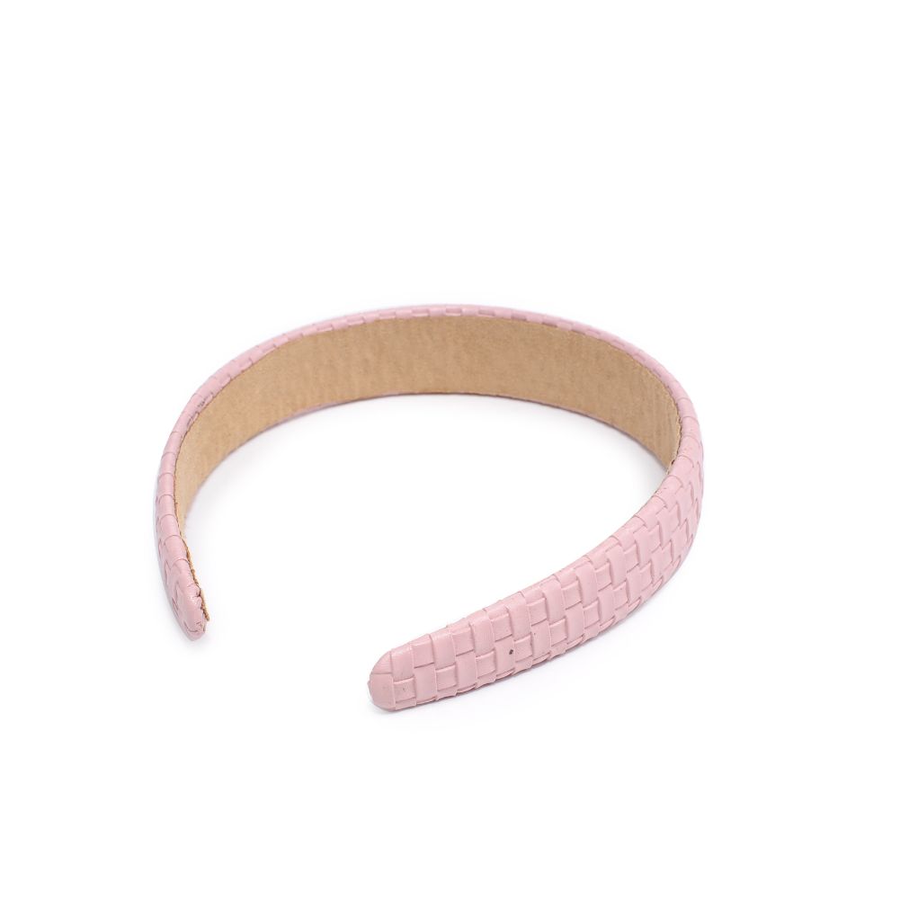 Product Image of Urban Expressions Embossed Woven Vegan Leather Headband Headband 818209014267 View 7 | Pink