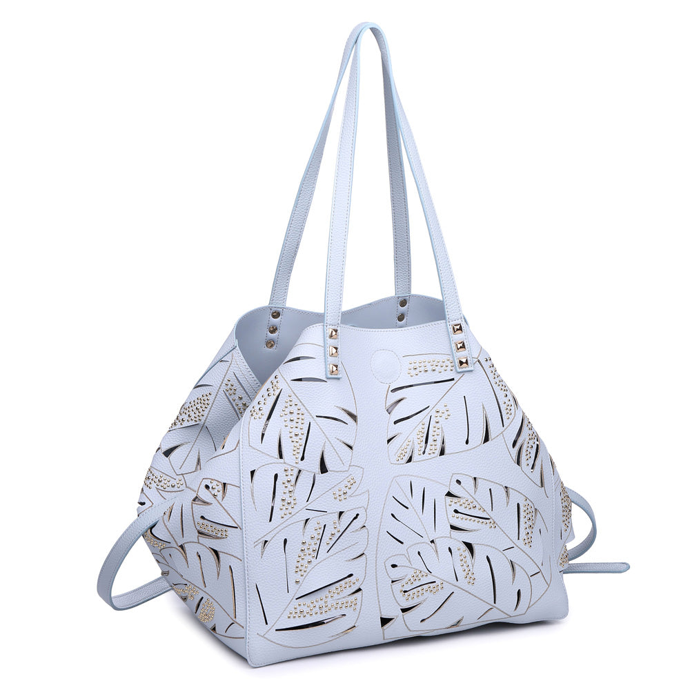 Woman wearing Blue Urban Expressions Aruba Tote NA-840611141668 View 6 | Blue