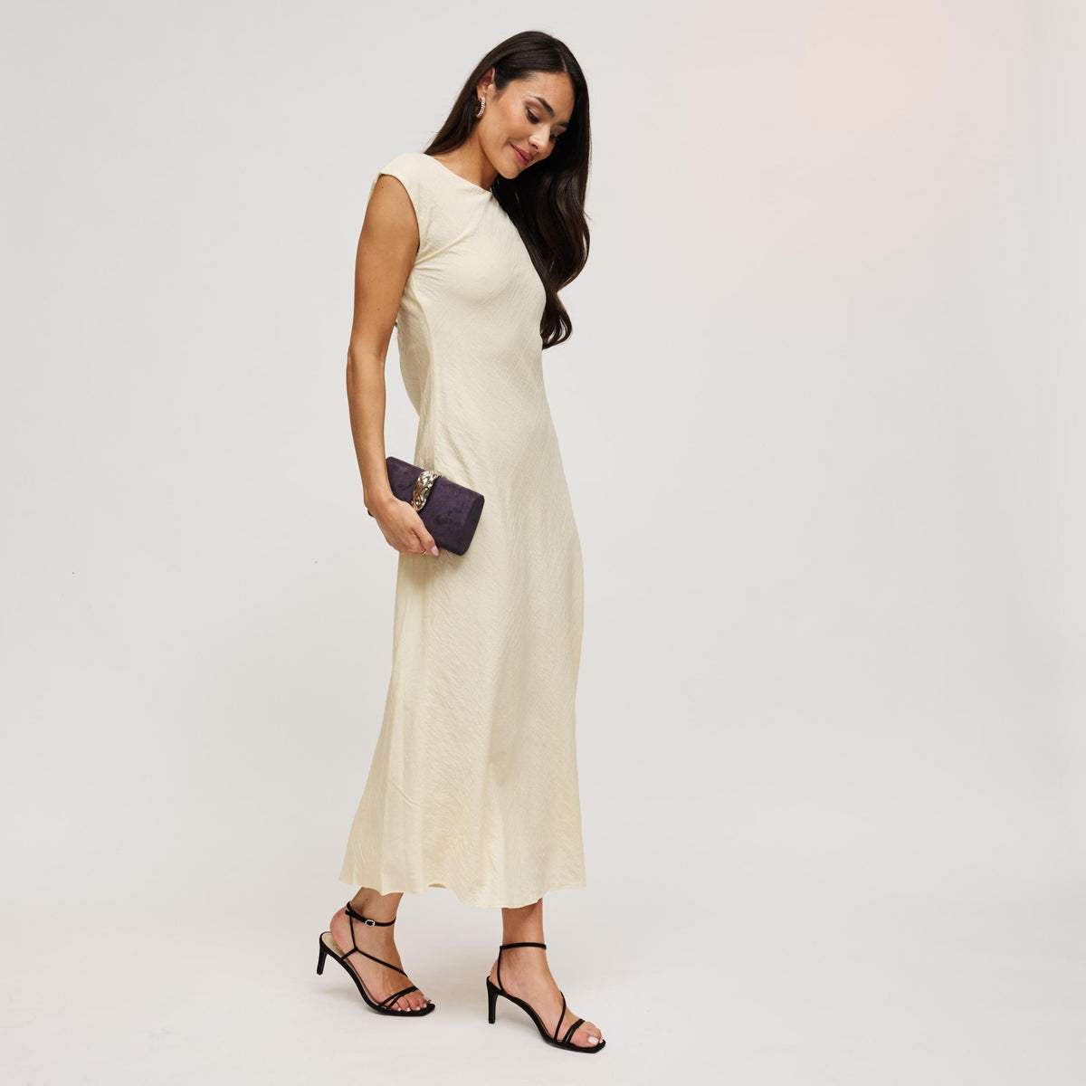 Woman wearing Grape Urban Expressions Babe Clutch 840504214141 View 4 | Grape