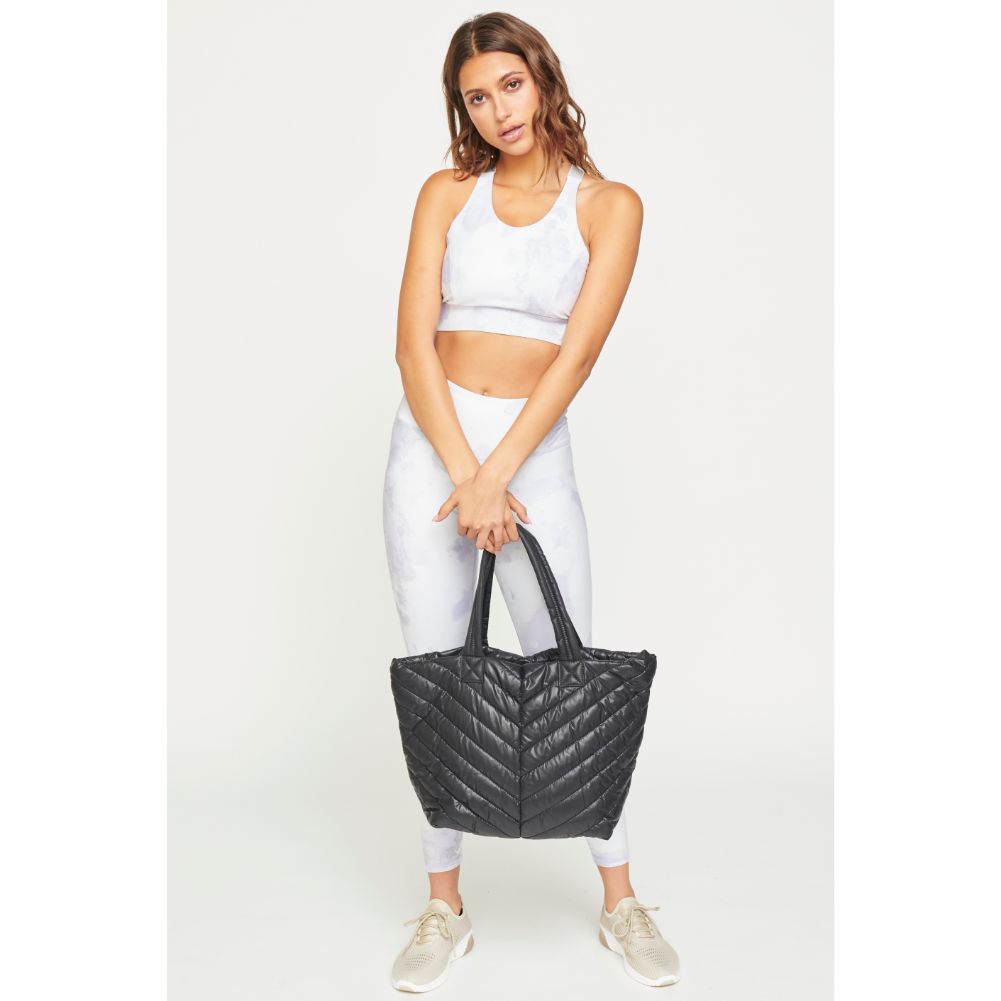 Woman wearing Black Urban Expressions Kickoff Tote NA-840611162403 View 2 | Black